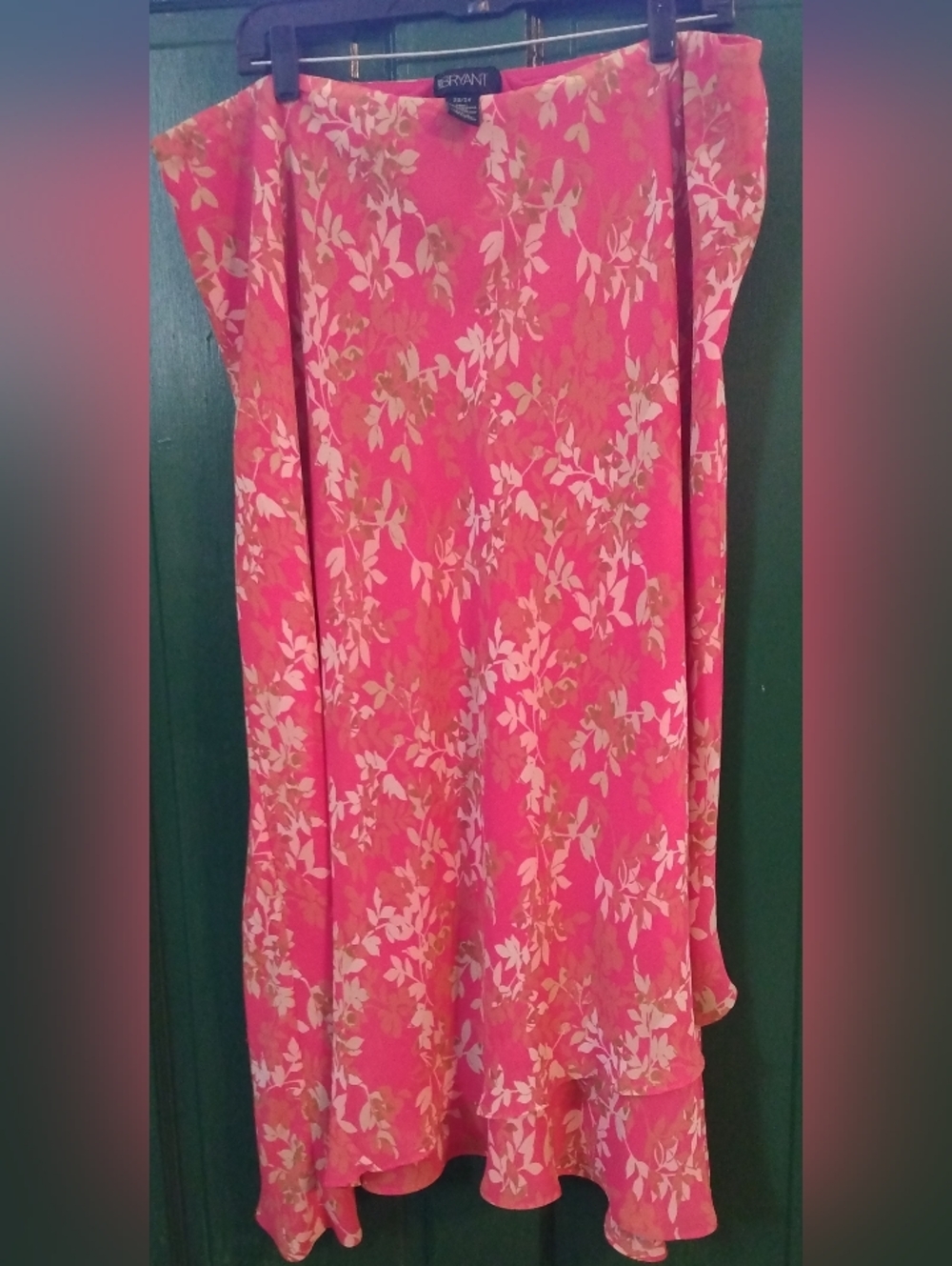 Lane Bryant Coral Floral A-Line Skirt